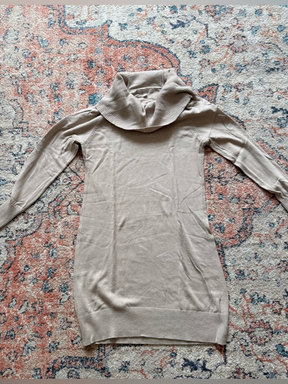 Banana Republic Neutral Taupe Cowl Neck Sweater Dress
